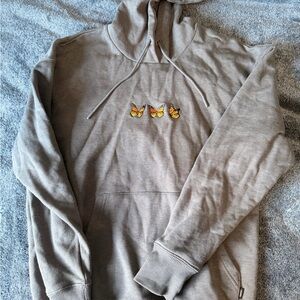 tentree Brown Hoodie with Butterfly Design